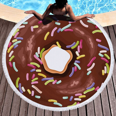 

Gobestart 1 PC Round Beach Pool Home Shower Towel Blanket Table Cloth Yoga Mat