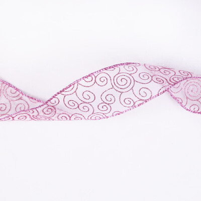 

Siaonvr Christmas Tree Decorations 631000cm Pink Auspicious Print Decorative Ribbon