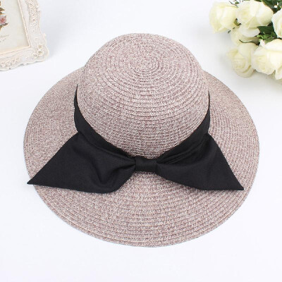 

Fashion Women Sun Hat Big Bow Wide Brim Foldable Straw Hat Summer Beach Sun Protection Hat Cap