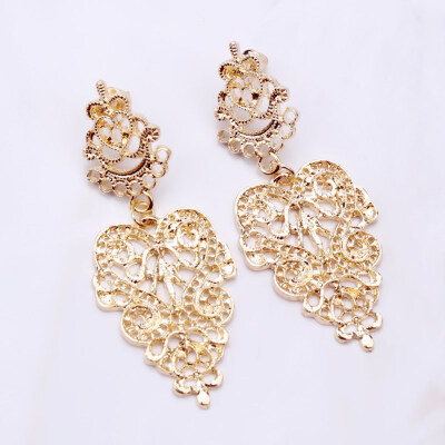 

2019 Hot Sale Women Heart Drop Earrings Girl Gift Flower Leaf Pendant Statement Earring Fashion Party Jewelry bijoux Orecchini