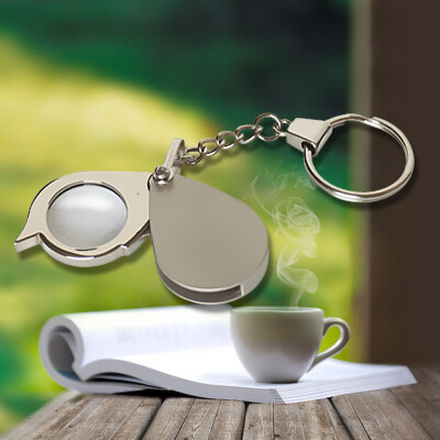 

Portable 8X Folding Key Ring Magnifier with Key Chain Daily Magnifying Tool