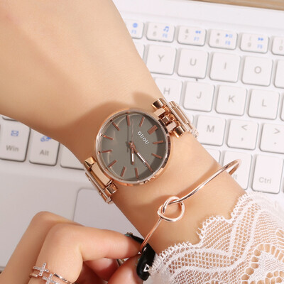

Trend personality white-collar temperament elegant rose gold steel belt ladies watch