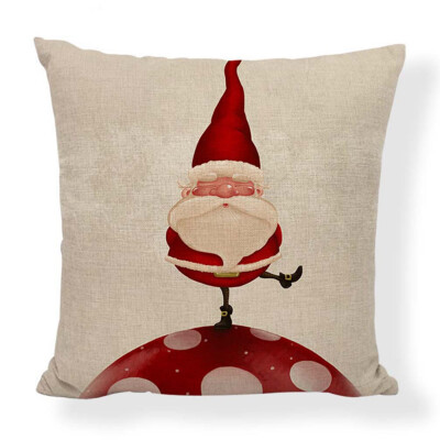 

New Christmas Pillow Case Santa Cotton Linen Sofa Throw Cushion Cover Home Decor