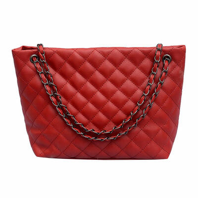 

Women Chain Shoulder Bag PU Leather Handbag Plaid Print Sling Satchel Bags