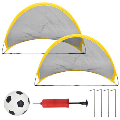

YIWULA2PC Set Mini Outdoor Folding Kids Childrens Soccer Pop Up Football Goals Gifts