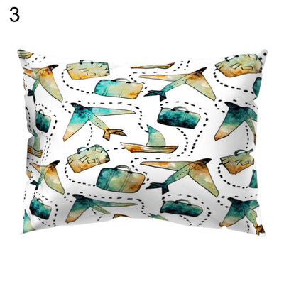 

Flower Plane Coffee Fruit Circle Pillow Case Cushion Cover Sofa Bed Car Decor