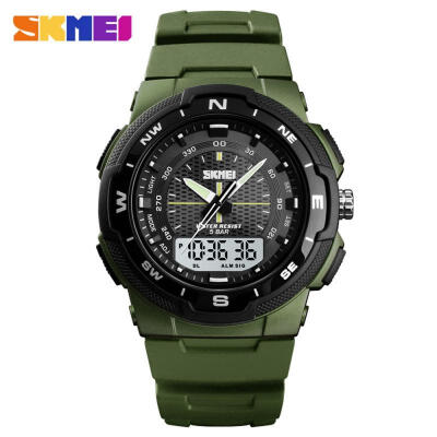 

SKMEI 47mm Mens Casual Waterproof LED Digital Sports Watch With Dual Time Display