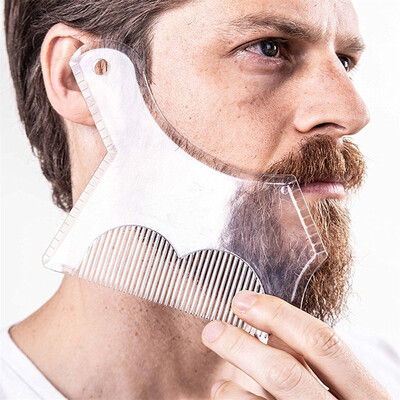 

〖Follure〗New Arrivals Mens Beard Shaper Tool Transparent Template Styling Comb Templates