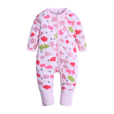 

Autumn Baby Boy Clothes Girl Romper Casual Leaves Print Infant Long Sleeve Zipper Jumpsuit Costumes Winter