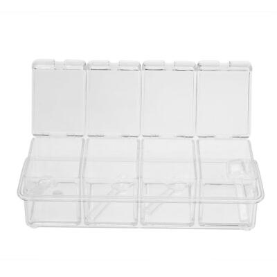 

Clear Seasoning Rack Spice Pots 4pcs Seasoning Box Storage Container