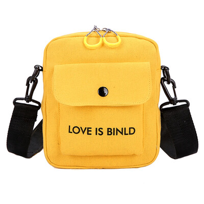 

Letter Print Casual Womens Canvas Crossbody Shoulder Bag Small Square Pouch