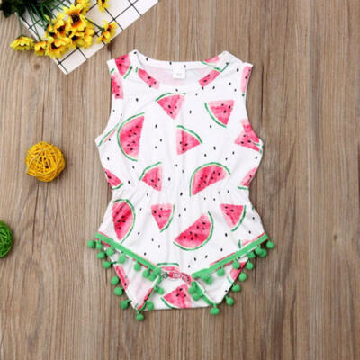 

Newborn Baby Girl Watermelon Cute Romper Jumpsuit Bodysuit Clothes Outfit Summer