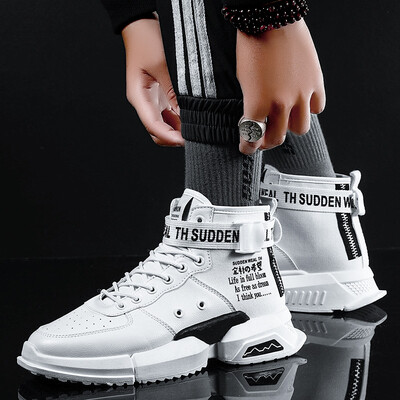 

Autumn spirit guy shoes Korean version of the trend of high-top shoes casual wild white shoes Gaobang canvas tide shoes mens shoes