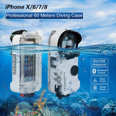 

Meikon 60m195ft 47 Bluetooth Waterproof Housing Diving Phone Case Cover Bag For iPhone X678