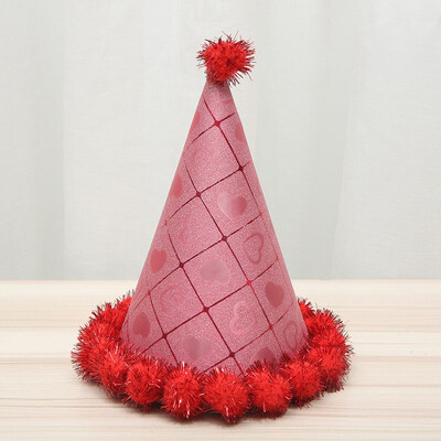 

FUNNYBUNNY Childrens Party Supplies Birthday Hat Handmade Hair Ball Cap Decoration Props Santa Hat Child Birthday Party Decor