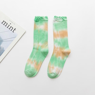 

2019 Cotton Skate Socks Women Sock Knee-high Funny Cycling Running Hiking Tie Dye Sox harajuku hip hop happy socks