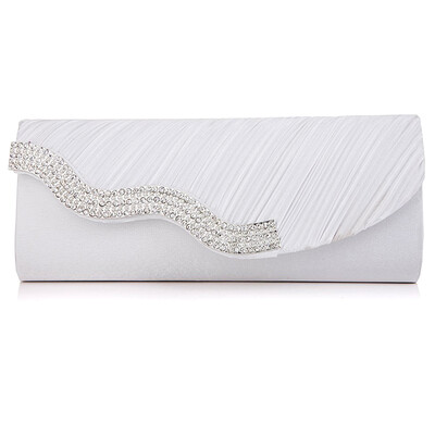 

Diamond Evening Bag Satin surface with Fold