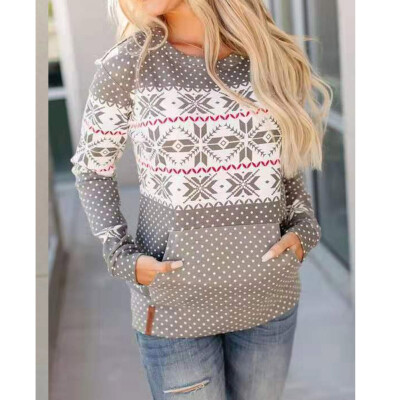 

Womens Lady Long Sleeve Christmas Sweater Sweatshirt Jumper Winter Pullover Tops