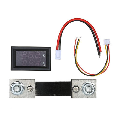 

028" LED Voltmeter Ammeter 100V 100A Digital Multimeter Display Voltage Current Tester Blue Red Dual Digital Display