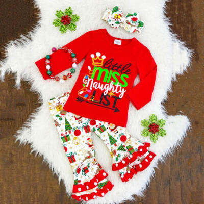 

US Christmas Newborn Baby Girl Outfit Clothes T-shirt Tops Dress Leggings Pants