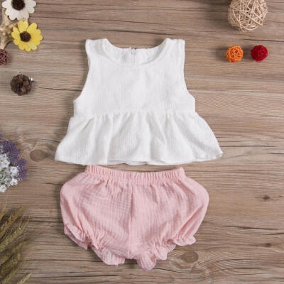 

Newborn Kids Baby Girls Summer Outfits Clothes T-shirt TopsShort Pants 2PCS Set