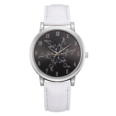 

Hot Womens Watches Roman Numeral Tree Pattern Disc Ladies Quartz Wristwatch Fashion Leather Strap Clock Zegarek Damsk