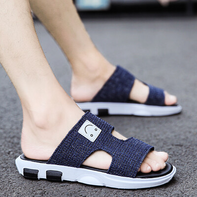 

Slippers mens summer fashion wear a word drag mens soft bottom non-slip outdoor beach tide slippers
