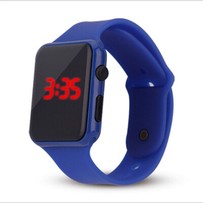 

Simple student square apple electronic watch Creative simple black&white LED boys&girls couple table