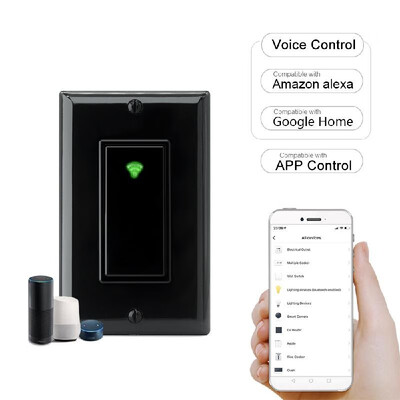 

Wi-Fi Smart In-wall Light Switch Timing Function 3 Gang Switch Box Voice Control Compatible with Alexa Google Home IFTTT APP Contr