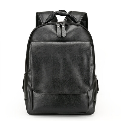 

New mens bag Korean fashion leather big backpack mens casual computer travel bag