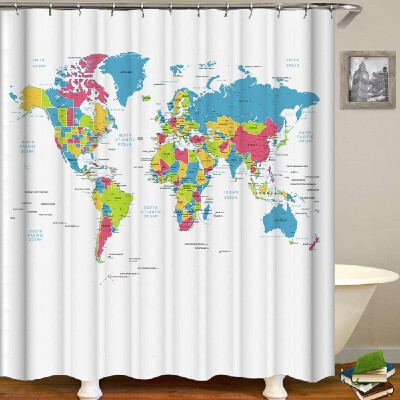 

Shower Curtain Simple Style Printed Blackout Curtains Waterproof Mildew-proof Bathroom Curtain 71"x71