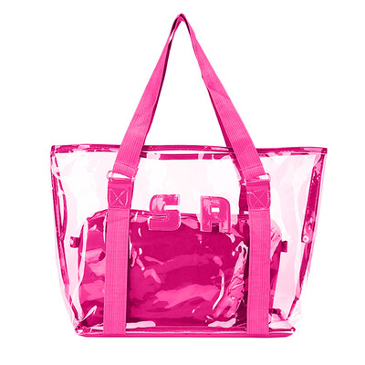 

Women Fashion Transparent Shoulder Bag Jelly Clear Handbag Summer Beach Large Capacity Tote Sac A Main Femme T30