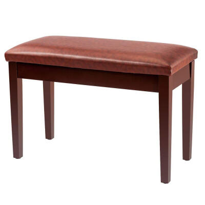 

Brown Duet Piano Bench with Storage Compartment&Thick Cushion Hinged top Artist Duet Seat