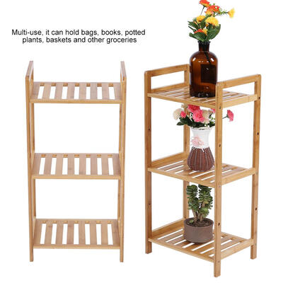 

3-Tier Storage Shelf Rack Elegant Potted Plants Stand Home Decor Practical Room Organizer Wood Plants Stand Storage Rack