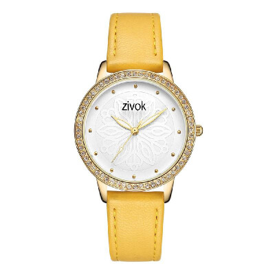 

ZIVOK 8018 Women Quartz Wrist Watch PU Leather Vintage Dimensional Carving Flower Dial Watch World Time Display with Gift Box