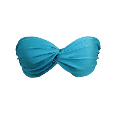 

Sexy Women Crop Top Cross Front Contrast Bandage Padded Strapless Slash Cropped Tees Beach Tops Vest