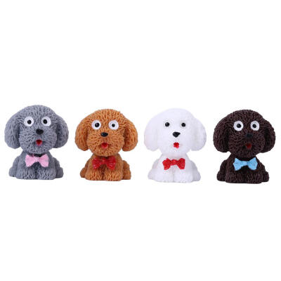 

4pcsSet Resin Cartoon Cute Dog Micro Landscape Ornament Pot Miniature Gift
