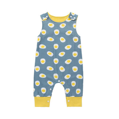 

Baby Cute Funny Print Romper Round Neck Kids Boy Girl Sleeveless Jumpsuit