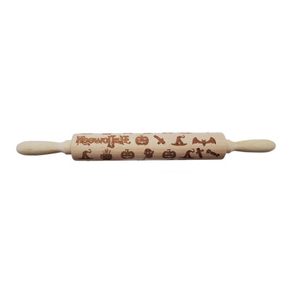 

〖Follure〗Rolling Pin Engraved Carved Wood Embossed Rolling Pin Kitchen Tool