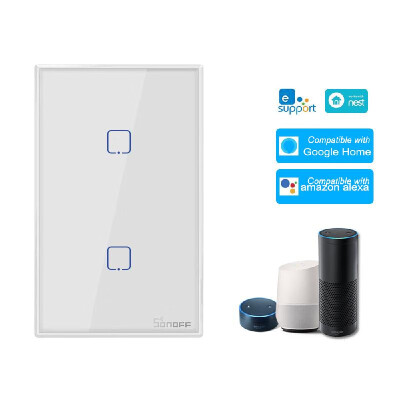 

SONOFF T2US3C-TX 3 Gang Smart WiFi Wall Light Switch 433Mhz RF Remote Control APPTouch Control Timer