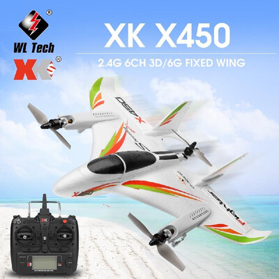 

WLtoys XK X450 24G 6CH 3D6G RC Helicopters Vertical Takeoff LED RC Glider Fixed Wing RC Airplane Aircraft RTF