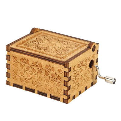 

Retro Wooden Hand Cranked Music Box Home Crafts Ornaments Children Gifts
