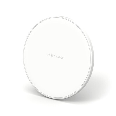 

Portable Aluminum Alloy Ultra-thin Round Shape Qi Standard Wireless Charger 10W Fast Charging Pad Universal Phone Charge Base for
