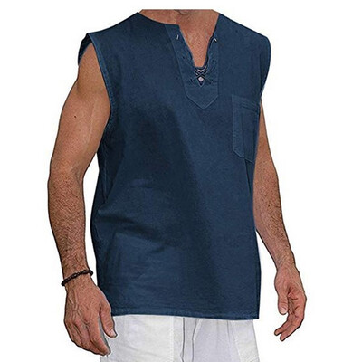 

Toponeto Fashion Mens Summer Slim Casual Multicolor Cotton Linen Short-sleeved Shirt