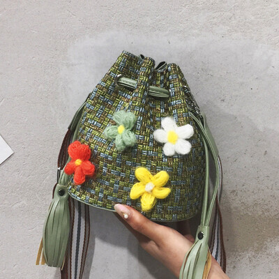 

Summer Joker popular woven bag 2019 new womens bag foreign style texture small fresh Korean Messenger bag