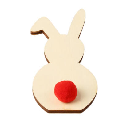 

DIY Wooden Easter Rabbit with Pompon Cutout Craft Home Decor Ornaments