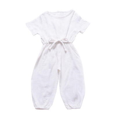 

Baby Girls Clothes Summer Pants Children Solid Print Cotton Short Sleeve Elastic Suspenders Pants Overalls Trousers