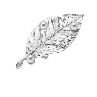 

Elegant Vintage Silvery Plume Brooches Pin Antique Feather Breastpin Men Women Clothes Decors