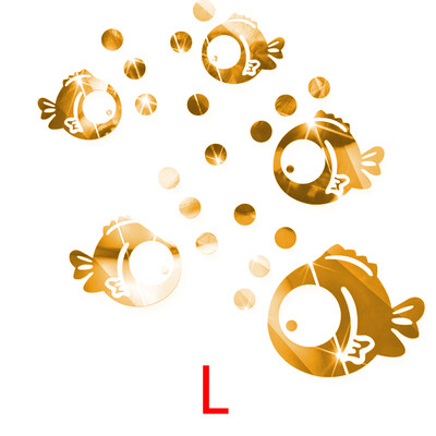 

3D Bubble Fish Mirror Sticker Acrylic Mirrored Decals DIY Bathroom Home Decoration Wallpaper