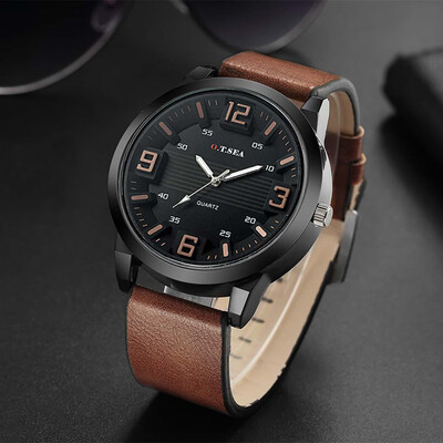 

Gobestart Multicolor Fashion Casual Business Mens Convex Dial Belt Quartz Watch
